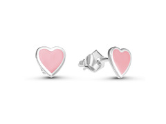 Серебряные серьги «Розовые сердечки»